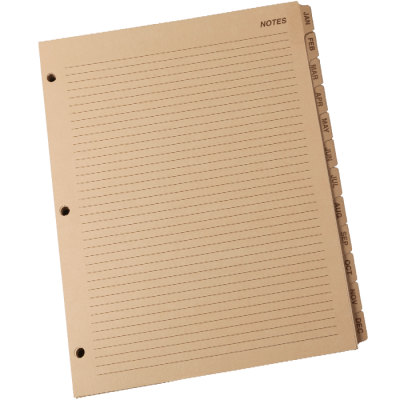 rite in the rain 9260m-mx planner tabs back notes